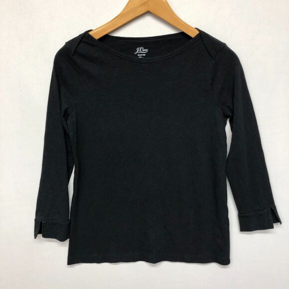 J. Crew Women Cotton Slub Tee T-Shirt Top Size Extra Small XS Black B254 -3 - Picture 10 of 13